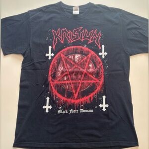 Vintage Krisiun Black force domain upside down cross hard rock band tee